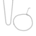 Cuban Chain Bracelet (8.50In) and Necklace (24 Inches) in Stainless Steel - Sticky add to cart bar
