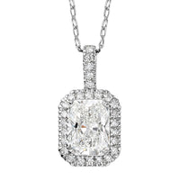 IGI Certified Luxuriant Lab Grown Diamond E-F VS 3.40 ctw Pendant Necklace in 950 Platinum 5.70 Grams 20 Inches