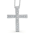 D'Joy Diamond Eternal Radiance Cross Pendant Necklace (20 Inches) in Rhodium Over Sterling Silver 0.50 ctw - Sticky add to cart bar
