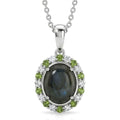 EverTrue Malagasy Labradorite and Multi Gemstone 3.40 ctw Moonlit Bloom Spark Pendant in Platinum Bond with Stainless Steel Necklace 20 Inches - Sticky add to cart bar