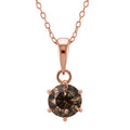 D'Joy Natural Champagne Diamond I2-I3 1.00 ctw Solitaire Pendant Necklace in 18K Vermeil Rose Gold Over Sterling Silver 20 Inches - Sticky add to cart bar