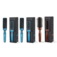 Set of 3 Brown and Blue Neomi Portable Easy Clean Rotating Comb