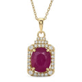 Luxoro AAA Montepuez Ruby, Diamond Pendant Necklace in 10K Yellow Gold 3.30 ctw (18 Inches) - Sticky add to cart bar