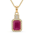 Luxoro AAA Montepuez Ruby, Diamond Pendant Necklace in 10K Yellow Gold 2.50 ctw (18 Inches) - Sticky add to cart bar