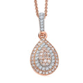 D'Joy Natural Pink and White Diamond (I3) 0.50 ctw Endless Love Drop Pendant Necklace in 18K Vermeil Rose Gold Over Sterling Silver 20 Inches - Sticky add to cart bar