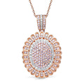 D'Joy Natural Pink and White Diamond I3 1.00 ctw Petal Crown Pendant Necklace in 18K Vermeil Rose Gold Over Sterling Silver 20 Inches - Sticky add to cart bar