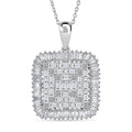 Luxuriant Lab Grown Diamond G-H SI 1.50 ctw Pendant Necklace in Rhodium Over Sterling Silver 20 Inches - Sticky add to cart bar