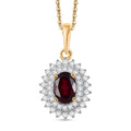 Luxoro Premium Anthill Garnet and I2 Diamond 1.20 ctw Bloomed Love Pendant Necklace 20 Inches in 10K Yellow Gold - Sticky add to cart bar