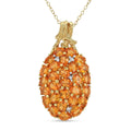 D'Joy Jalisco Fire Opal, White Zircon Pendant Necklace (20 Inches) in 18K Vermeil YG Over Sterling Silver 3.75 ctw - Sticky add to cart bar