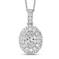 Luxuriant Lab Grown Diamond (G-H, SI) Pendant Necklace (20 Inches) in Rhodium Over Sterling Silver 1.65 ctw - Sticky add to cart bar