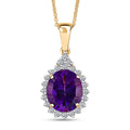 AAA Lusaka Amethyst and Luxuriant Lab Grown Diamond G-H SI 5.00 ctw Pendant Necklace in 10K Yellow Gold 20 Inches - Sticky add to cart bar