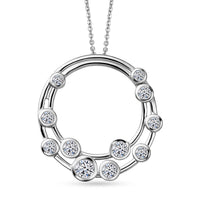 Luxuriant Lab Grown Diamond G-H SI 1.00 ctw Pendant Necklace in Rhodium Over Sterling Silver 20 Inches (Del. in 12-15 Days)