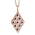 D'Joy Premium Anthill Garnet 0.75 ctw Lattice Pendant Necklace in Brown E-coat Sterling Silver 20 Inches - Sticky add to cart bar
