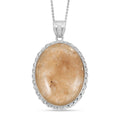 Rutile Quartz 47 ctw Pendant in Silvertone with Stainless Steel Necklace 20 Inches - Sticky add to cart bar