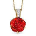 GP Whispers of Murano Style, White Zircon 0.07 ctw Pendant Necklace in 18K Vermeil YG Over Sterling Silver (20 Inches) (Del. in 8-10 Days) - Sticky add to cart bar