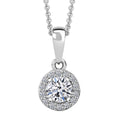 Luxuriant Lab Grown Diamond Classic Halo Pendant in Sterling Silver - Sticky add to cart bar
