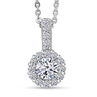 Luxuriant Lab Grown Diamond Infinity Halo Pendant in Sterling Silver