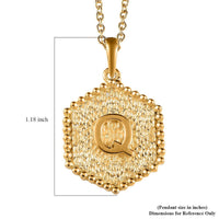 Karis Initial Q Pendant Necklace (20 Inches) in 18K YG Plated and ION Plated YG Stainless Steel , Tarnish-Free, Waterproof, Sweat Proof Jewelry