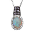 Premium Ethiopian Welo Opal and Multi Gemstone Pendant Necklace 18 Inches in Platinum Over Sterling Silver 1.75 ctw - Sticky add to cart bar