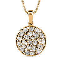 Polki Diamond Circle Pendant Necklace 16-18 Inches in 14K Yellow Gold Over Sterling Silver 1.00 ctw