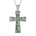 Gold Sandstone Cross Pendant Necklace 18 Inches in Silvertone 61.25 ctw - Sticky add to cart bar