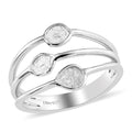 Artisan Crafted Polki Diamond Ring in Platinum Over Sterling Silver 0.33 ctw - Sticky add to cart bar