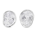Polki Diamond Solitaire Stud Earrings in Platinum Over Sterling Silver - Sticky add to cart bar
