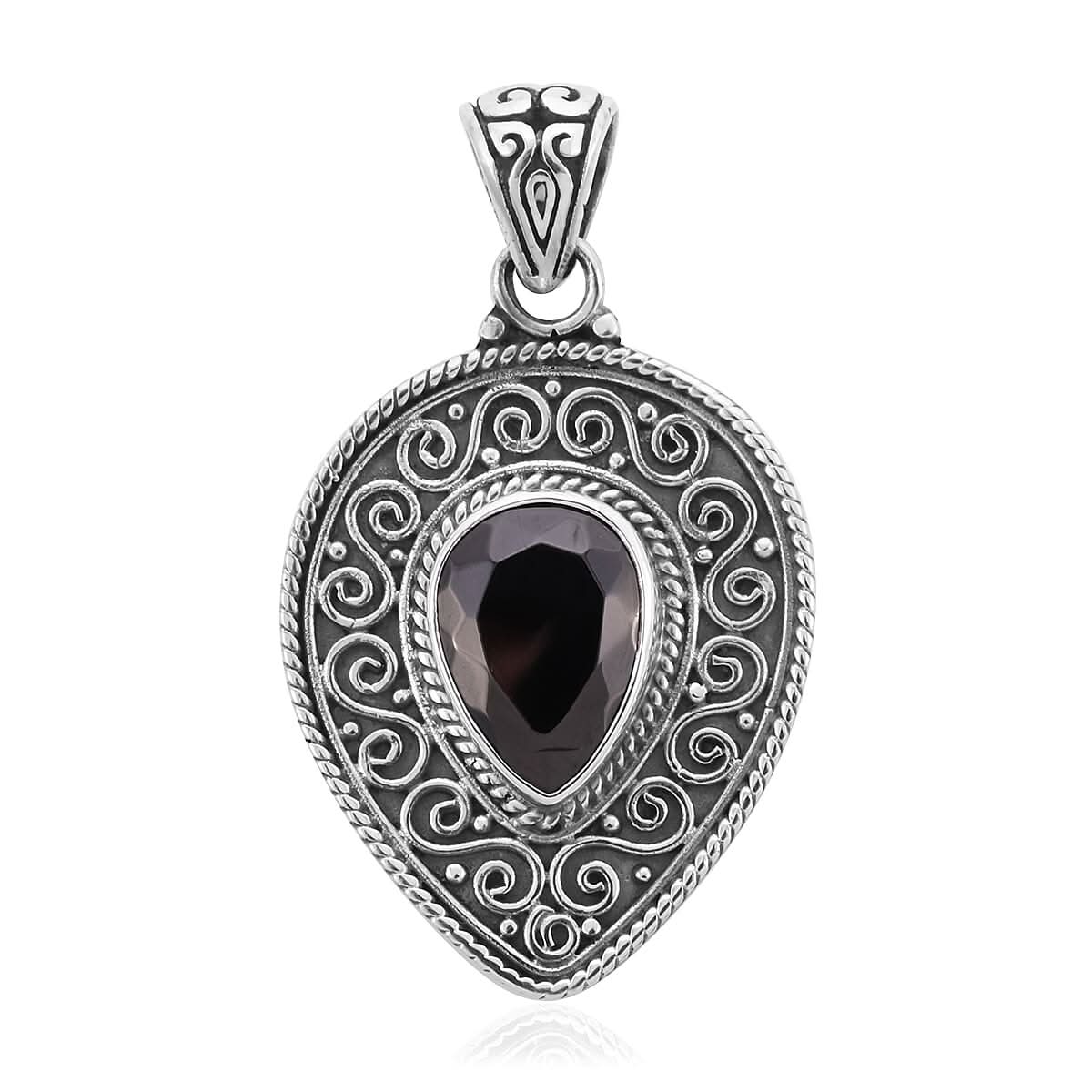 Bali Legacy Elite Shungite Pendant in Sterling Silver 3.50 ctw