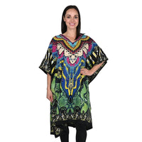 JOVIE Blue Snake V-Neck Kaftan - One Size Fits Most