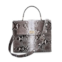 Doorbuster The Grand Pelle Navy Color 100% Genuine Python Leather Tote Bag (11.81"x5.51"x9.84")