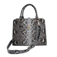 The Pelle Python Skin Bag Collection Navy Blue Color 100% Genuine Python Leather Tote Bag