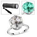 LUXORO 10K Yellow Gold 120 Facets Mexican Hyalite Opal and Moissanite Ring (Size 6.0) 2.30 Grams 5.40 ctw with Free UV Torch - Sticky add to cart bar