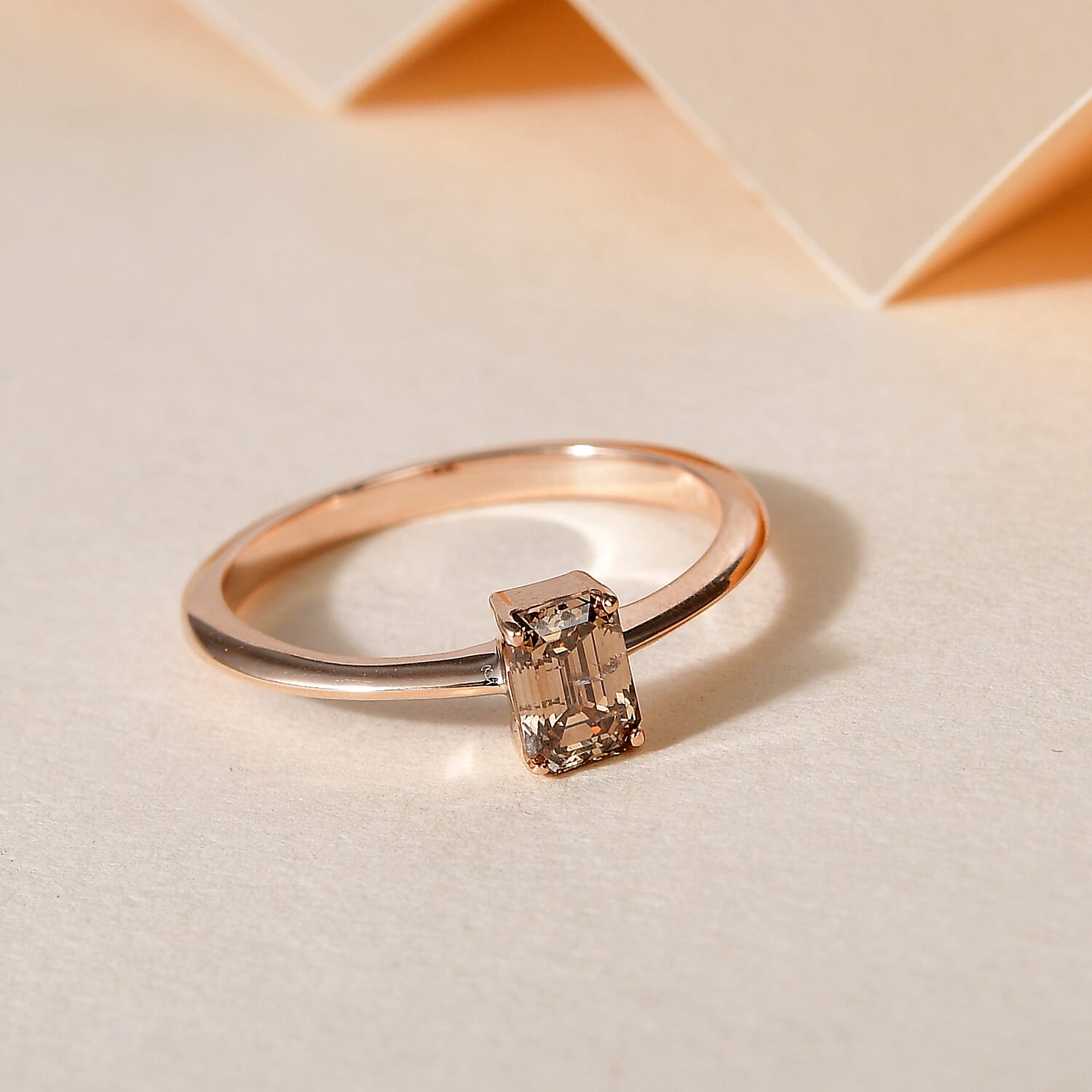 LUXORO 10K Rose Gold I3 Natural Champagne Diamond Solitaire Ring 0.50 ctw (2)