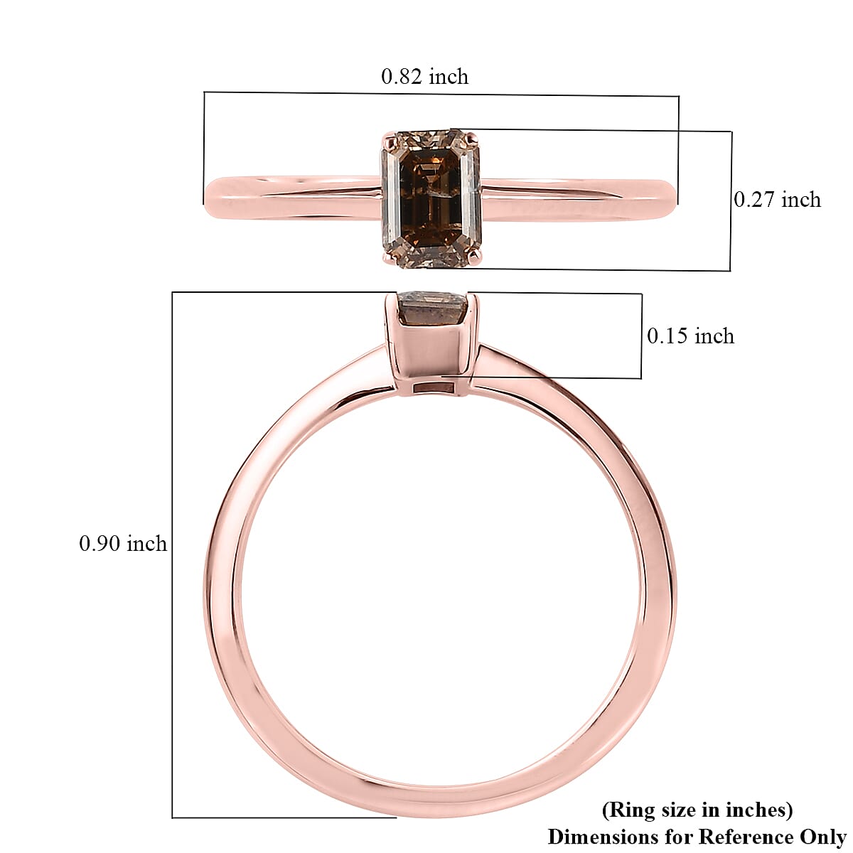 LUXORO 10K Rose Gold I3 Natural Champagne Diamond Solitaire Ring 0.50 ctw (6)