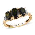 LUXORO 10K Yellow Gold Premium Natural Ambanja Demantoid Garnet and Moissanite Sunburst Ring 0.75 ctw - Sticky add to cart bar