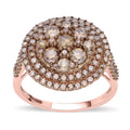 Doorbuster SGL Certified LUXORO 10K Rose Gold Natural Champagne Diamond (I3) Cocktail Ring (4.25 g) 2.10 ctw - Sticky add to cart bar