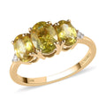 LUXORO 10K Yellow Gold Premium Sava Sphene and Diamond Ring (Size 10.0) 2 Grams 2.15 ctw - Sticky add to cart bar