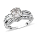 Doorbuster LUXORO 10K White Gold Premium Mexican Hyalite Opal and G-H I3 Diamond Ring 3 Grams 1.85 ctw - Sticky add to cart bar