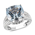 Luxoro 10K White Gold Premium Mangoro Aquamarine, Diamond (0.35 cts) Ring (Size 5.0) (4.65 g) 6.85 ctw - Sticky add to cart bar
