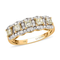 Luxoro 14K Yellow Gold I3 Natural Yellow and White Diamond Ring (Size 5.0) 1.00 ctw