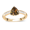 LUXORO 10K Yellow Gold Premium Natural Golden Tanzanite and G-H I3 Diamond Ring 2.25 Grams 1.35 ctw - Sticky add to cart bar