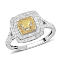 LUXORO 10K White Gold I3 Natural Yellow and Diamond Ring 2.75 Grams 0.60 ctw - Sticky add to cart bar