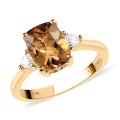 LUXORO 10K Yellow Gold Premium Golden Scapolite and Moissanite Ring 2.55 Grams 2.10 ctw - Sticky add to cart bar