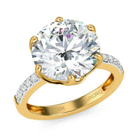 Luxoro 10K White Gold Moissanite (Rnd 11 mm) Ring, Solitaire Engagement Ring For Women (Size 7.0) 4.65 ctw