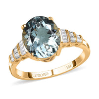 Luxoro 14K Yellow Gold AAA Mangoro Aquamarine, Diamond (G-H, I3) Ring (Size 5.0) 3.25 ctw