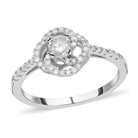 LUXORO 10K White Gold G-H I2-I3 Diamond Ring 2.40 Grams 0.50 ctw