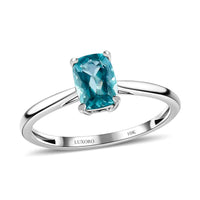 Luxoro 10K White Gold Premium Madagascar Paraiba Apatite Solitaire Ring (Size 9.0) 0.90 ctw