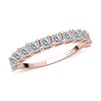 LUXORO 10K Yellow Gold Moissanite Half Eternity Band Ring (Size 5.0) (2.25 g) 1.90 ctw