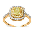 Doorbuster SGL Certified LUXORO 14K Yellow Gold Natural Yellow and White Diamond (I1) Ring (Size 8.0) (3.25 g) 1.50 ctw - Sticky add to cart bar