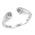 LUXORO 10K White Gold Moissanite Open Band Ring (Size 5.0) 0.30 ctw - Sticky add to cart bar